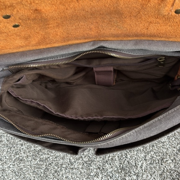 Cow Leather Studio Wax Canvas Leather Briefcase Vintage Crazy Horse Messenger Ba - Picture 7 of 8